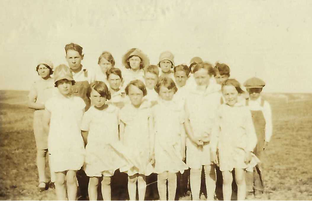 Verda Snyder class photo, Keya Paha county, 1932. 