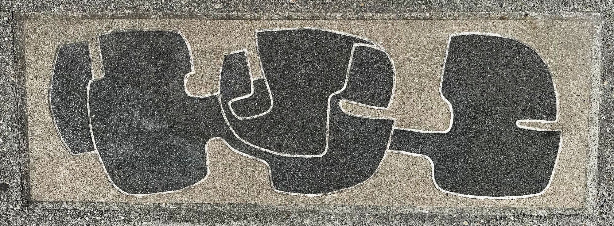 Photo of concrete art work by Guy Anderson, by David Bilides