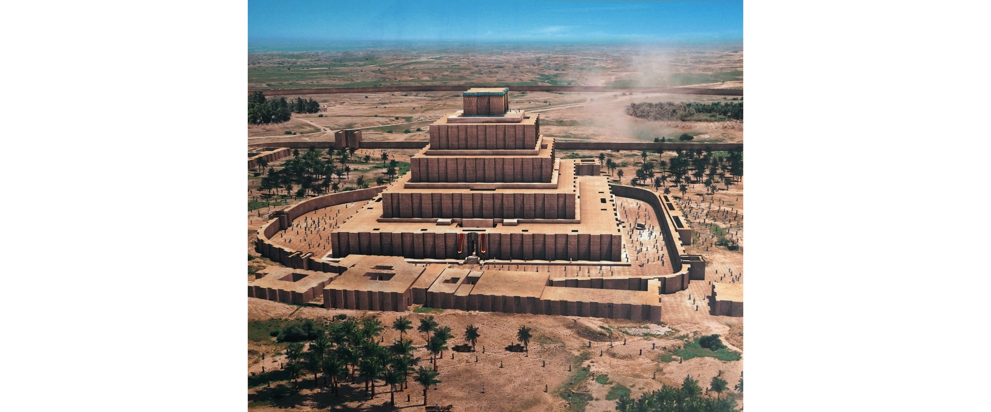 Model of ancient 5-tiered ziggurat